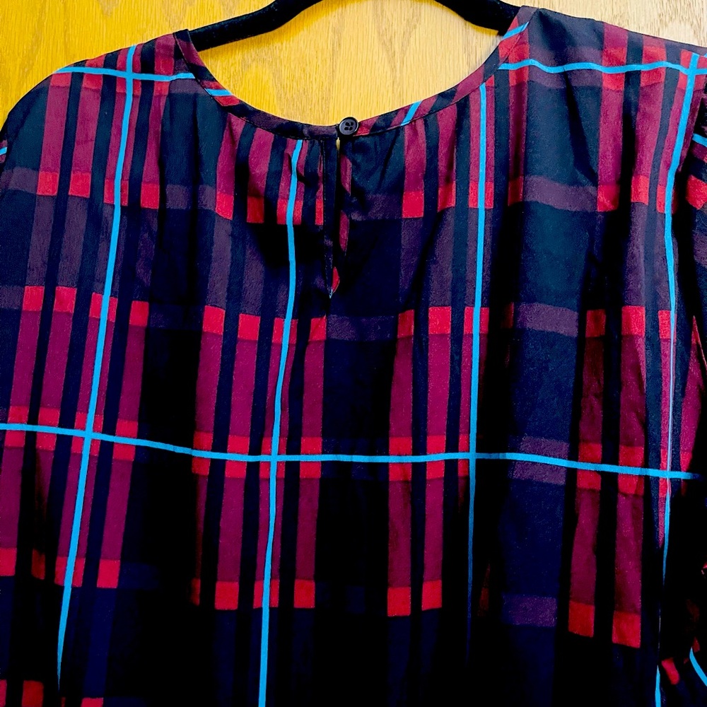 Plaid peplum top size 22
